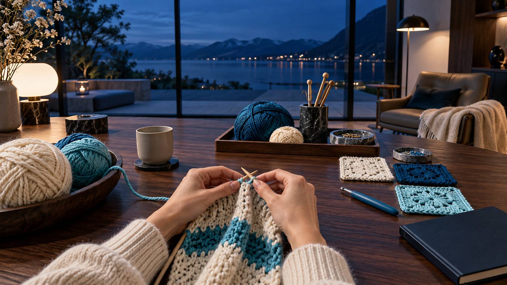Illustration éditoriale du sujet : Santé et Bien-être : 5 raisons surprenantes de renouer avec le tricot et le crochet