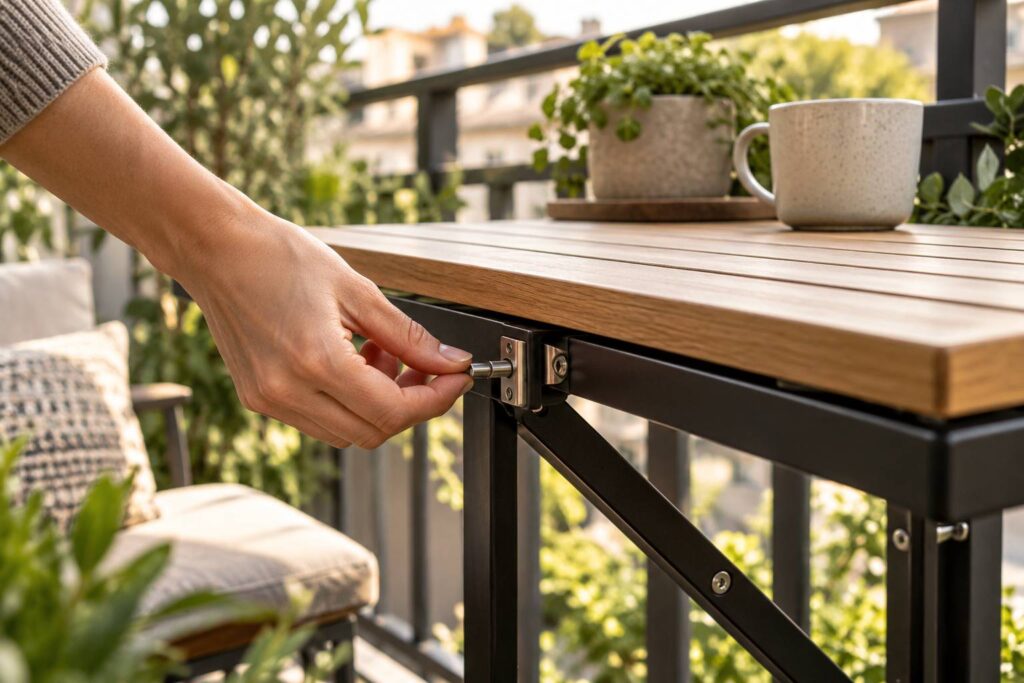 Illustration de détail sur le sujet : Comment choisir la table de balcon idéale pour 2025 : Guide des meilleures options
